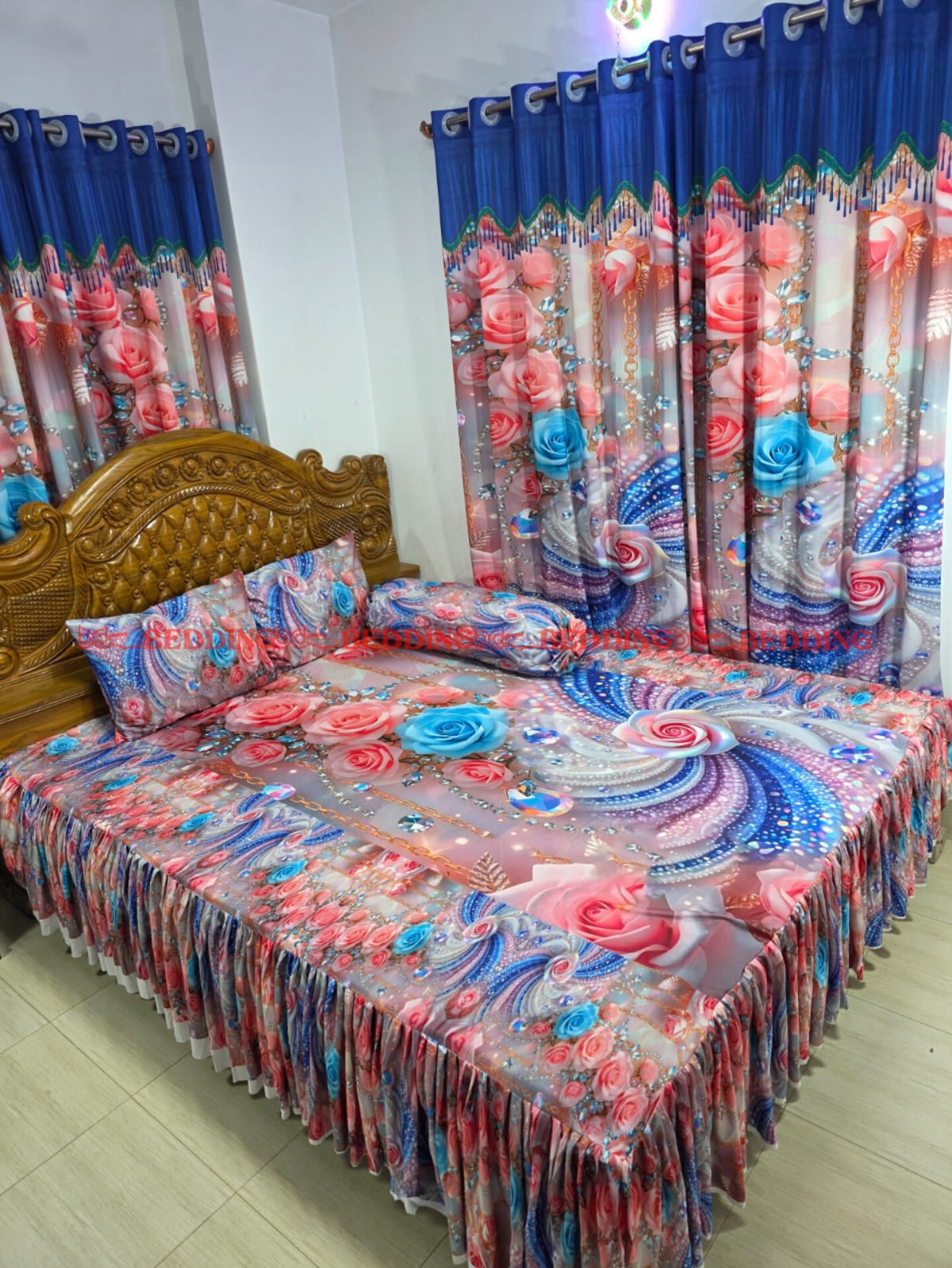 WhatsApp Image 2026-07-04 at 2.52.12 PM 3D Premium Frill Bedsheet Set - Image 1